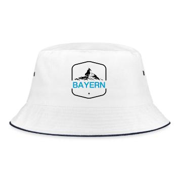 BAYERN, ZUGSPITZE POWER! BERGE URLAUB WANDERN - Bucket Hat - Weiß/Navy - Vorne