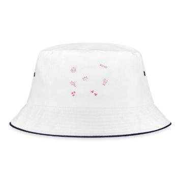 Heart Crown Doodle Pop Art - Bob - blanc/marine - Devant