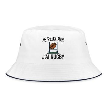Je peux pas j'ai rugby - Bob - blanc/marine - Devant