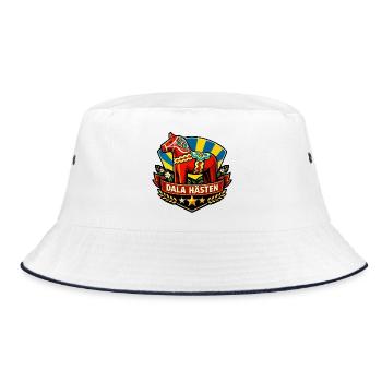 Dala hästen - Bucket Hat - Weiß/Navy - Vorne