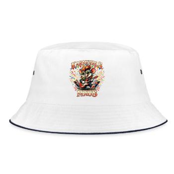 Cologne Carnival Mouse Skirt Alaaf Funny - Bucket Hat - white/navy - Front