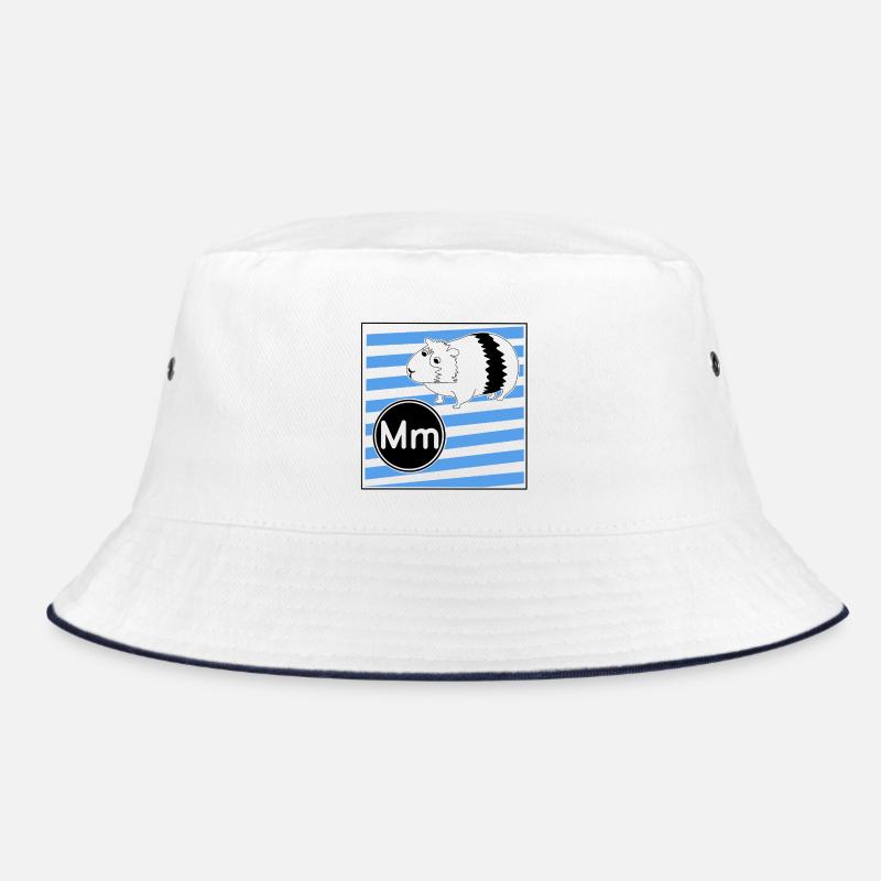 M for Guinea Pig - Bucket Hat - white/navy