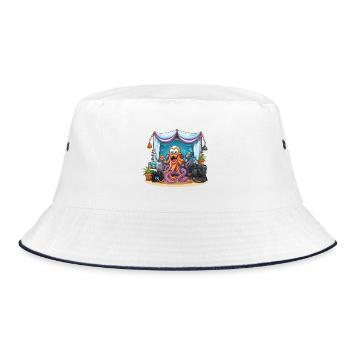 Octopus influencer on stage - Bucket Hat - white/navy - Front
