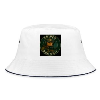 Sniper Dog Unit - Bucket Hat - Weiß/Navy - Vorne