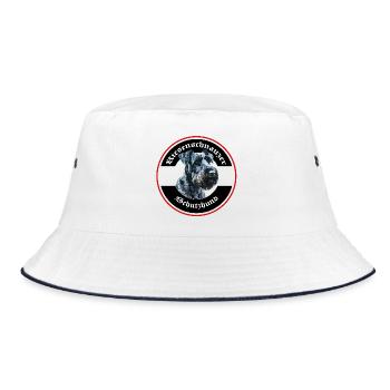 Riesenschnauzer Schutzhund Emblem - Bucket Hat - Weiß/Navy - Vorne