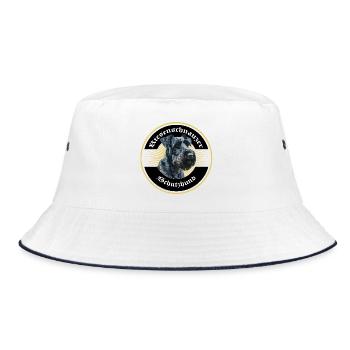 Riesenschnauzer Schutzhund IGP Motiv Gold - Bucket Hat - Weiß/Navy - Vorne