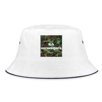 ICH VERWEIGERE DEN DIENST AN DER WAFFE! BUND - Bucket Hat - Weiß/Navy - Vorne