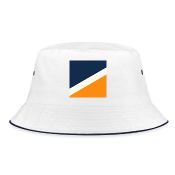 Géométrie bleue et orange - Bob - blanc/marine - Devant