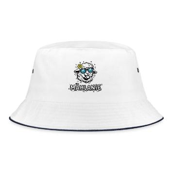 Mählanie Funny Sheep Pun Name Melanie - Bucket Hat - white/navy - Front