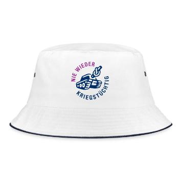 Never again fit for war! - Bucket Hat - white/navy - Front