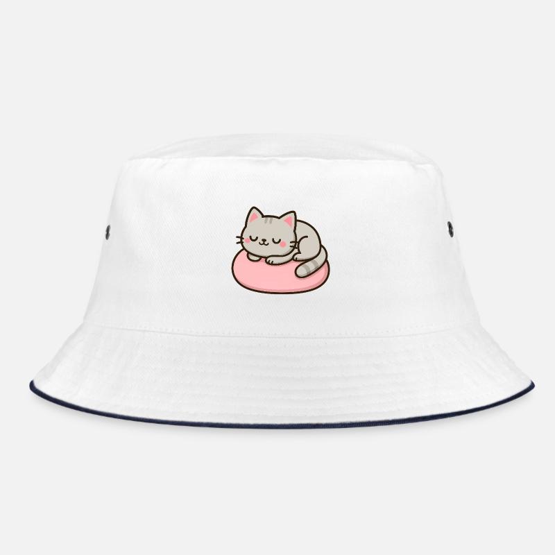 Chat doux sur coussin rose Bob