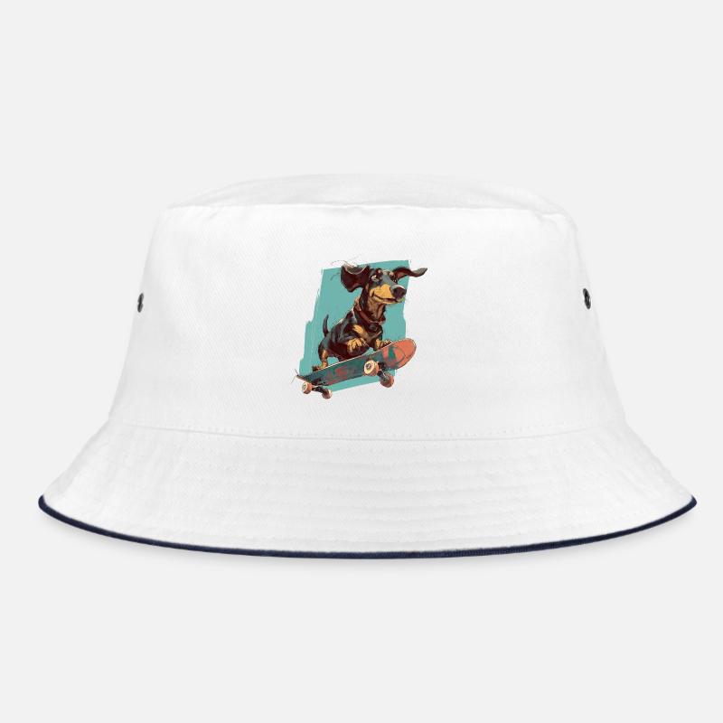 Skateboard-Dackel Bucket Hat