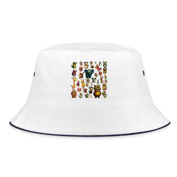 My First Animals - Cute Learning Design - Bucket Hat - white/navy - Front