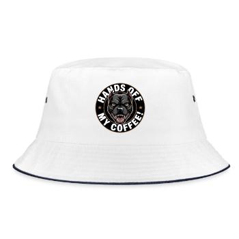 Weg von meinem Kaffee zorniger Hund - Bucket Hat - Weiß/Navy - Vorne