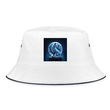 Blue Gem Lunar Fox - Bucket Hat - white/navy - Front