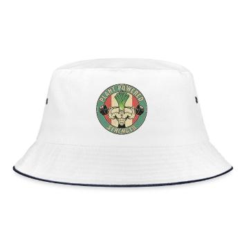 Strong Leek Weightlifting Design Fitness Vegan - Bob - blanc/marine - Devant