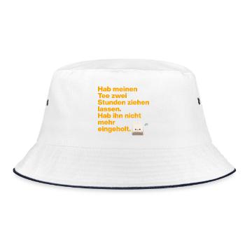 TEA TIME LOVER, FOR ALL FANS OF TEA WITH HUMOR - Bucket Hat - white/navy - Front