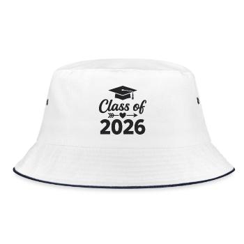 CLASS OF 2026 Graduates Graduation Studies - Bucket Hat - white/navy - Front