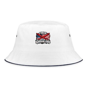 FREIES GRÖNLAND - Bucket Hat - Weiß/Navy - Vorne