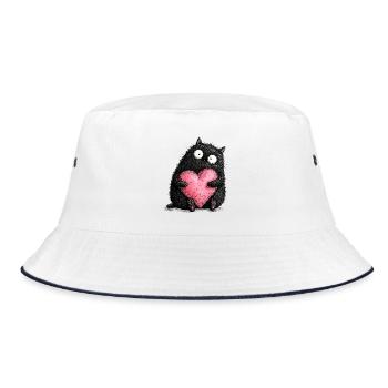 Cat Love - Bucket Hat - white/navy - Front