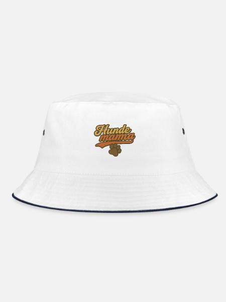 Hundemama Vintage Pfoten - Bucket Hat - Weiß/Navy