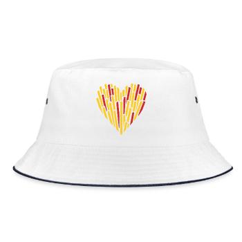 Heart Fries - Bucket Hat - white/navy - Front