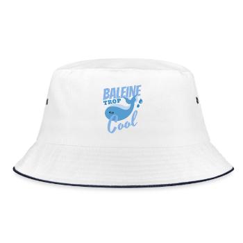 Whale too cool - Bucket Hat - white/navy - Front