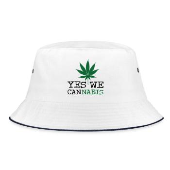 Yes We Cannabis - Bucket Hat - white/navy - Front
