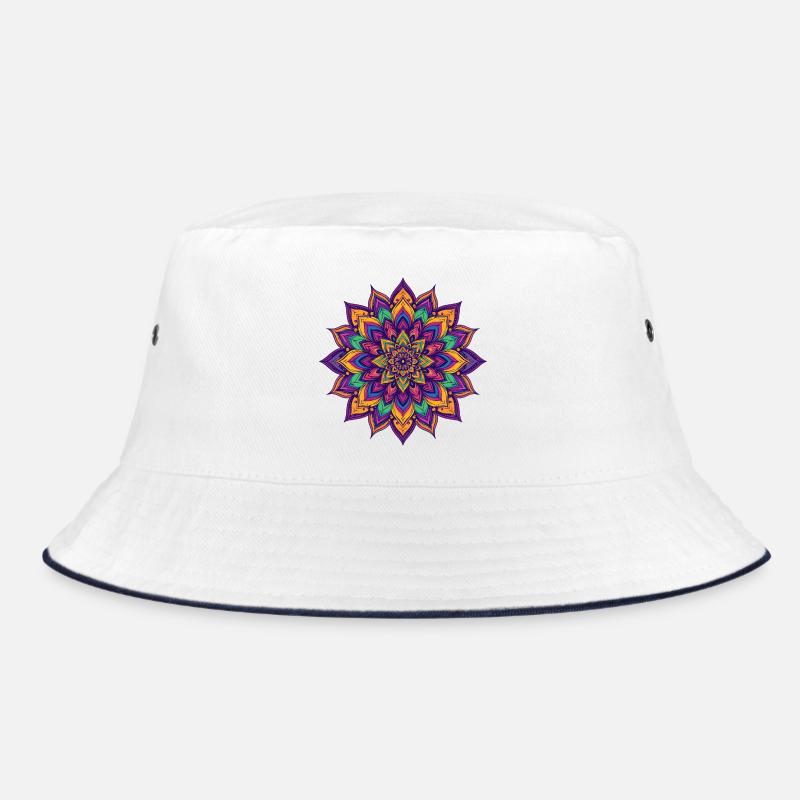 Bunter psychedelischer Mandala LSD Blütenstern Bucket Hat