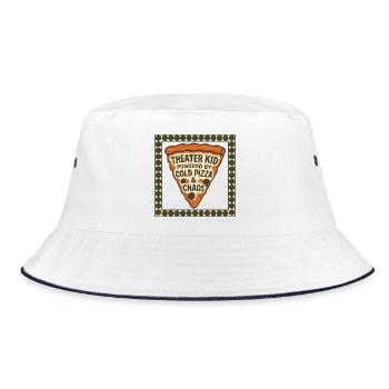 Theater Kid Pizza Chaos - Bucket Hat - Weiß/Navy - Vorne