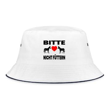 Esel - Bucket Hat - Weiß/Navy - Vorne