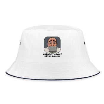 Bildschirmfokus Cartoon - Bucket Hat - Weiß/Navy - Vorne