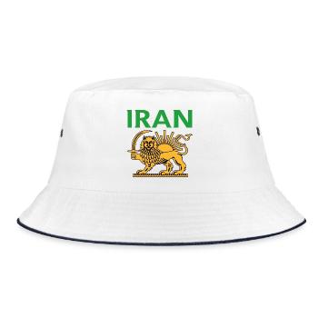 Lion persan avec motif solaire - Bob - blanc/marine - Devant