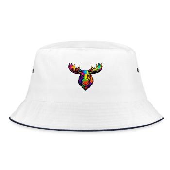 The head of the rainbow moose - Bucket Hat - white/navy - Front