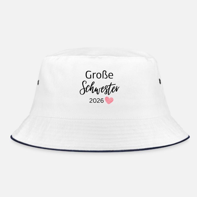 Große Schwester 2026 - Bucket Hat - Weiß/Navy