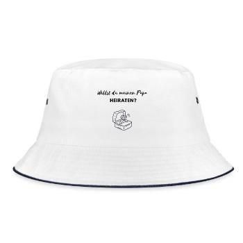 Willst du meinen Papa heiraten? Heiratsantrag - Bucket Hat - Weiß/Navy - Vorne