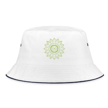 Mandala - Bucket Hat - Weiß/Navy - Vorne
