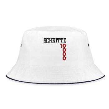 Sports Motivation Steps - Bucket Hat - white/navy - Front