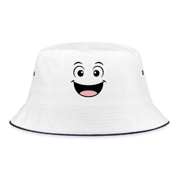 Good mood face - Bucket Hat - white/navy - Front