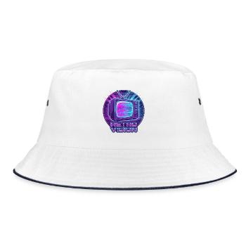 Retro Vision Neon TV - Bucket Hat - Weiß/Navy - Vorne