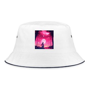 Moonlit Dream Forest - Bucket Hat - white/navy - Front