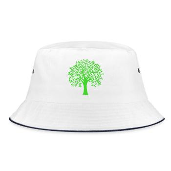 Icon Green Jumbo Tree Print Silhouette - Bucket Hat - white/navy - Front