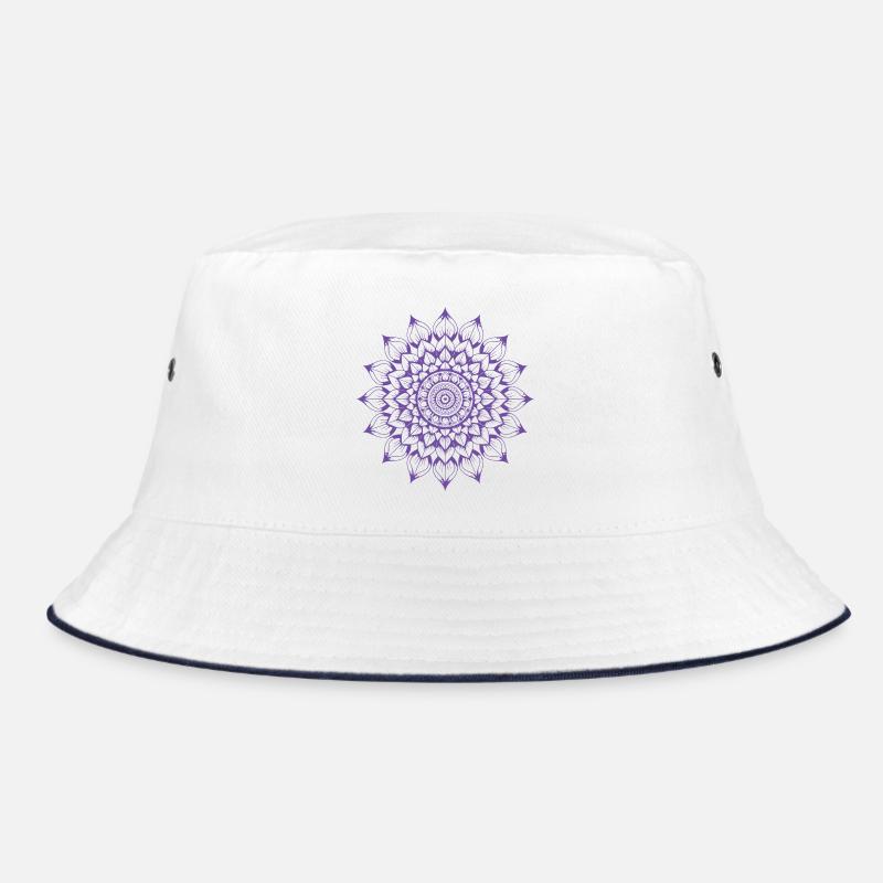 Mandala - Bucket Hat - Weiß/Navy