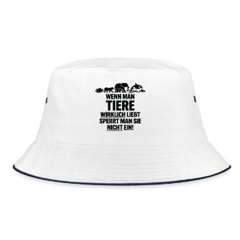 anti ZOO - Bucket Hat - white/navy - Front