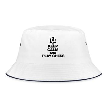 KEEP CALM AND PLAY CHESS! SCHACHSPIELER schwarz - Bucket Hat - Weiß/Navy - Vorne