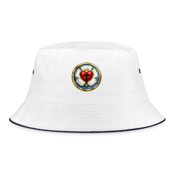Martin Luther Rose - Bucket Hat - white/navy - Front