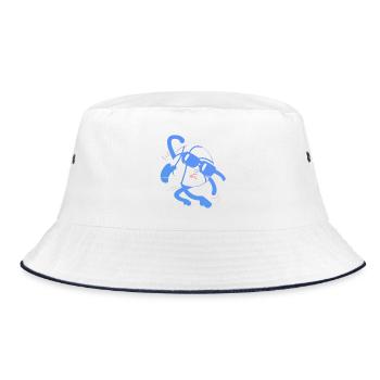 Blue ball - Bucket Hat - white/navy - Front