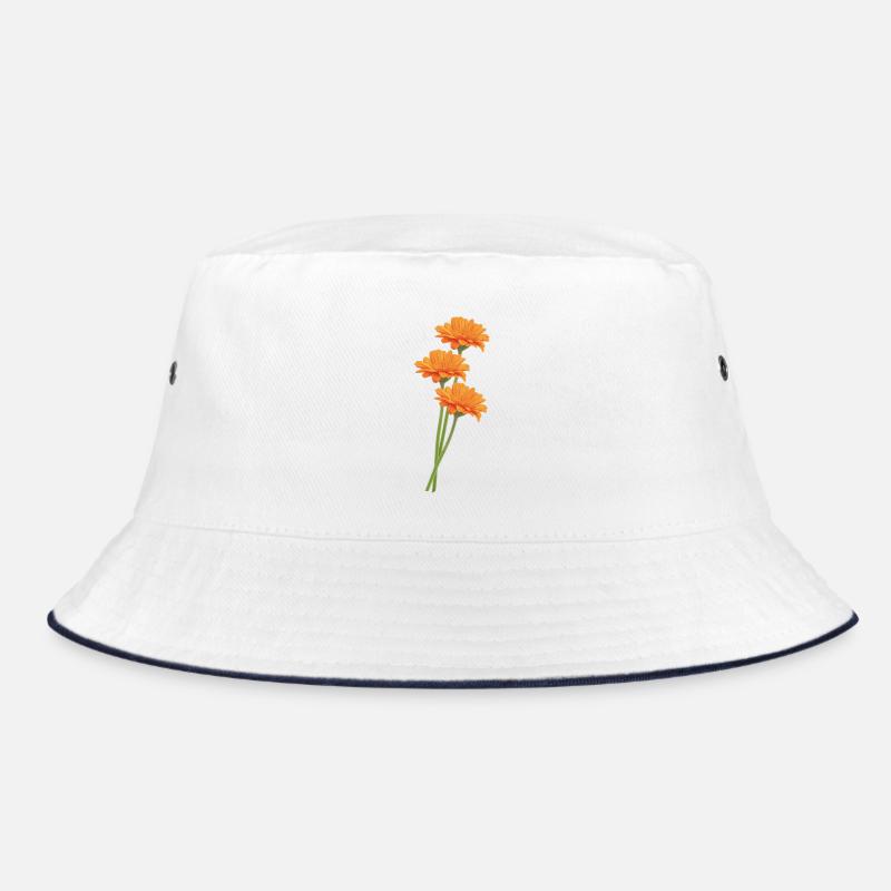 Orange Gerbera Trio Bucket Hat