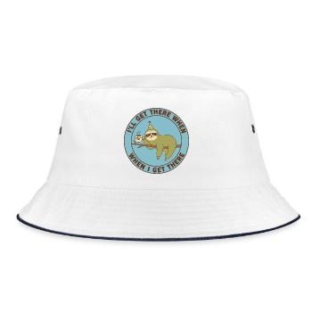 Sloth Monday Fuel Casual - Bucket Hat - white/navy - Front