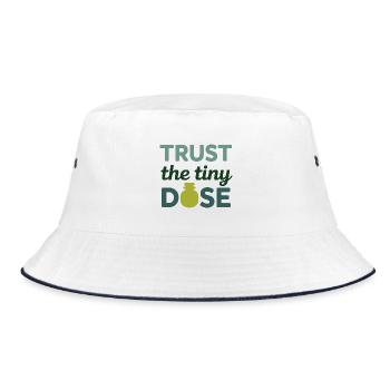 Certified Clinical Micro-Pharmacology Apparel  - Bucket Hat - white/navy - Front